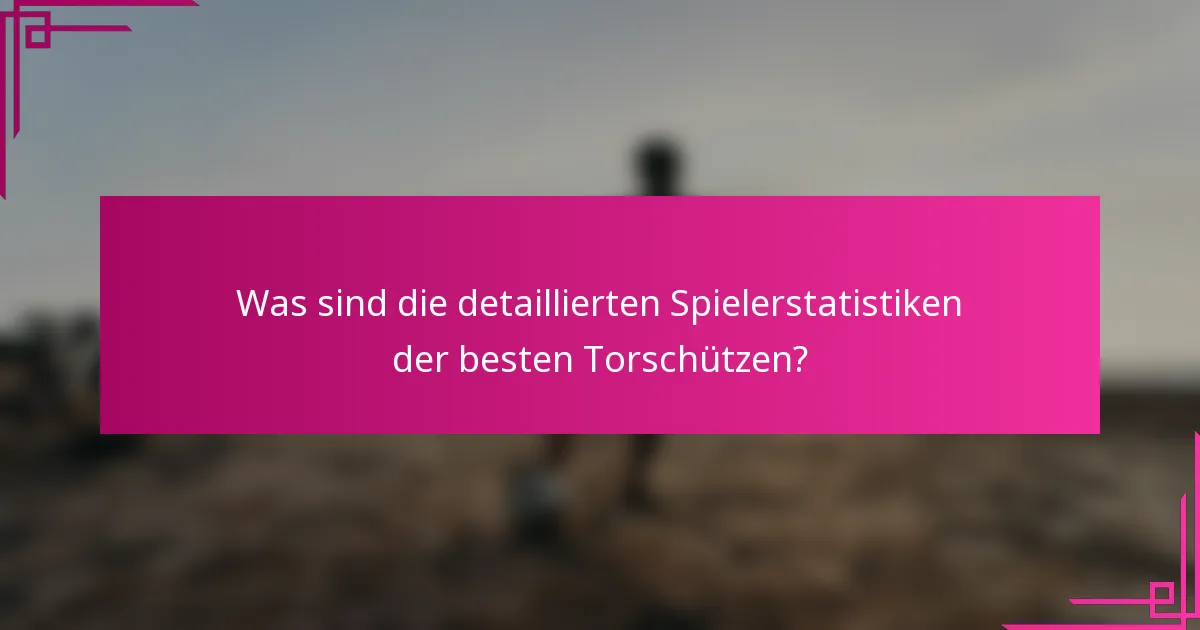 Was sind die detaillierten Spielerstatistiken der besten Torschützen?